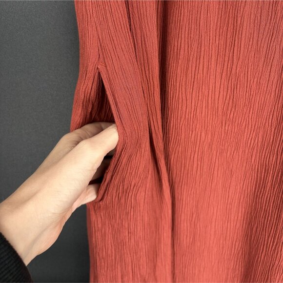 Abercrombie & Fitch Women's Floral Embroidered Shift Dress Size S Rust Orange - Picture 5 of 10